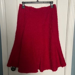 Red Boucle Skirt. Never worn. No Flaws